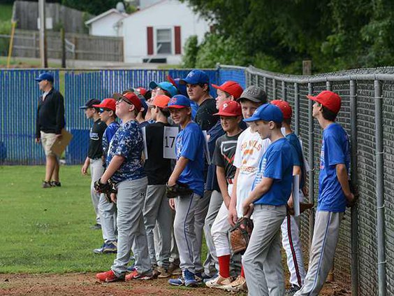 WCMS Pioneer baseball tryouts students line up WEB