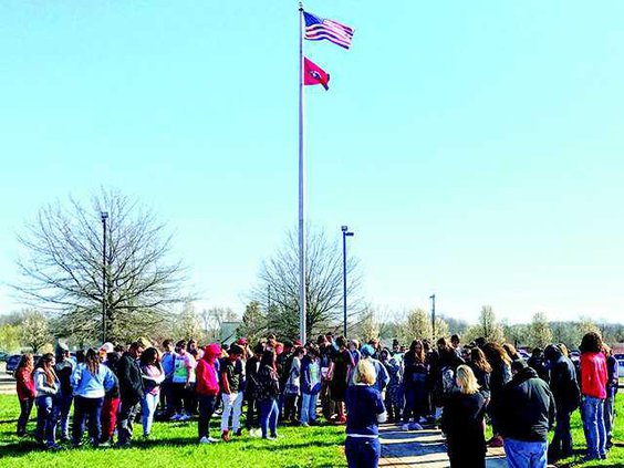 Students gather