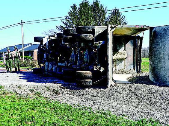 Wreck - dumptruck behind