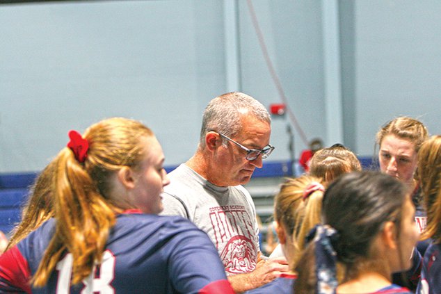 Coach Chris Madewell with Covenant Academy Volleyball.jpg